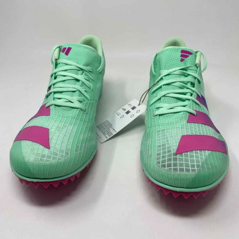 Adidas Adizero Distancestar Track Shoes Mens 11.5 GV9078 Mint Green Pink NEW - Picture 2 of 8